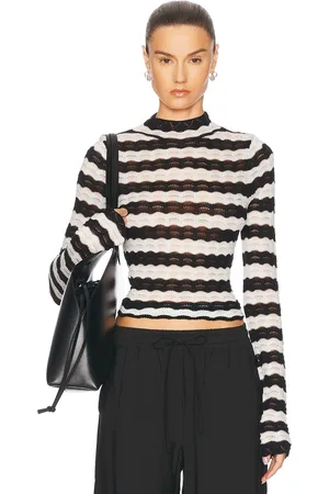 Dagmar Lace Knit Top in Black