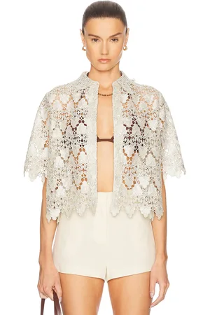 Frame The Lace Button Up Shirt in Mint