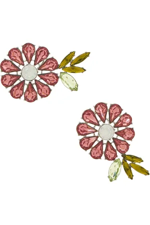 Carolina Herrera Crystal Daisy Earrings in Pink