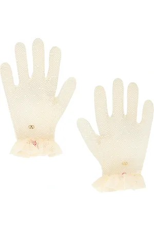 VALENTINO GARAVANI V Logo Signature Gloves in White