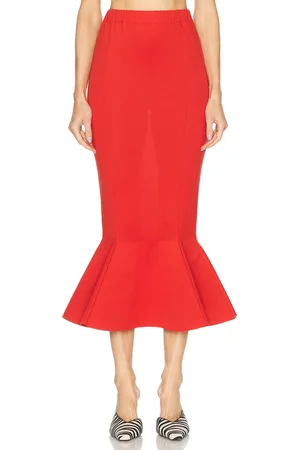 Marni Long Trumpet Skirt in Red
