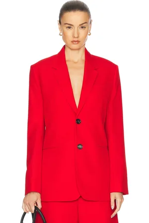 Ami Semi Lined Blazer in Red