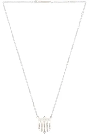 AMBUSH Varsity Shield Charm Necklace in Metallic