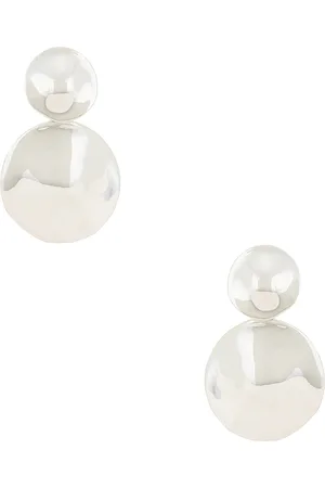 Agmes Short Stella Earrings in Metallic Silver