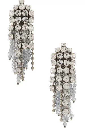 Givenchy Crystal Dangle Earrings in Metallic Silver