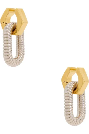 Paco rabanne Oval Drop Earrings in Metallic Gold