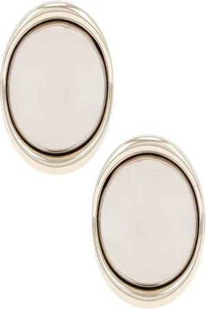 Saint Laurent Oval Earrings in Ivory