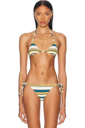 Solid The Iris Bikini Top in Yellow,Blue
