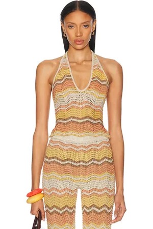 Retrofete Luz Top in Peach,Yellow