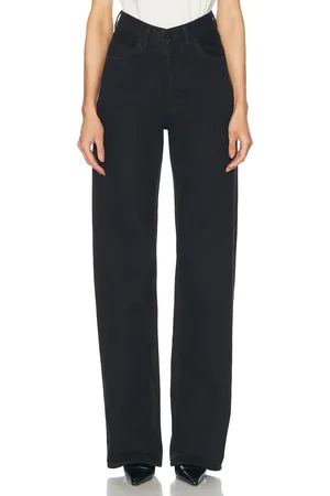 Saint Laurent High Waisted Wide Leg in Black