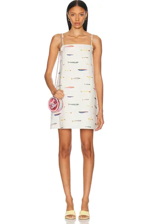 Staud Laura Linen Mini Dress in White