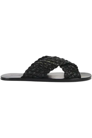 Saint Laurent Party Flat Sandal in Black