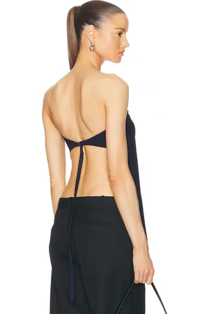 St Agni Strapless Buckle Back Top in Navy