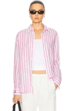 Ralph Lauren Long Sleeve Button Up Sport Top in Pink