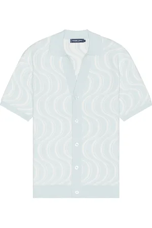 Frescobol Carioca Romero Copa Camada Jacquard Cardigan in Baby Blue