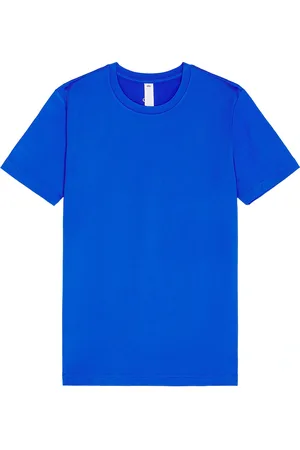 alo Conquer Reform Crewneck Short Sleeve Shirt in Blue
