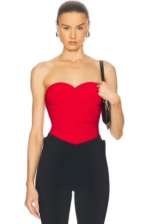 Norma Kamali For FWRD Slinky Marissa Bodysuit in Red