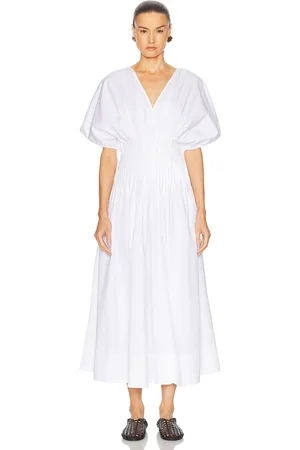 Dagmar Poplin V Neck Dress in
