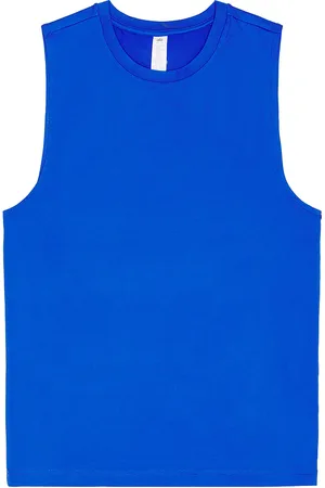 alo Conquer Reform Crewneck Short Sleeve Tank in Blue