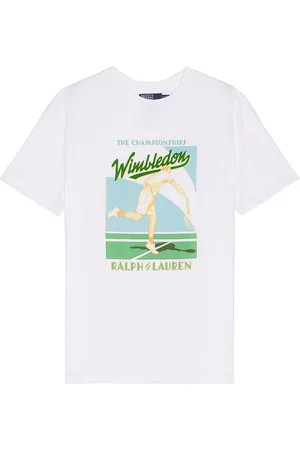 Ralph Lauren Short Sleeve Wimbledon Court Print T-Shirt in White
