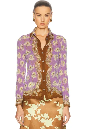 VERSACE Button Up Top in Lavender
