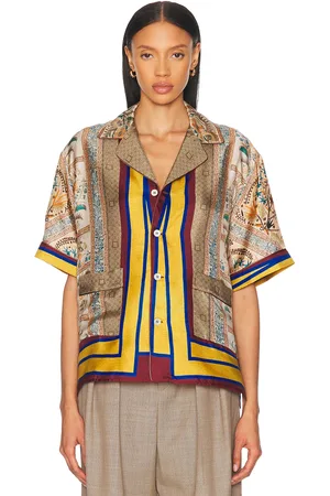 PIERRE-LOUIS MASCIA Short Sleeve Shirt in Brown