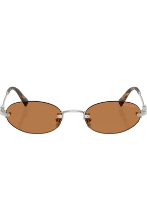 Miu Miu Oval Sunglasses in Metallic
