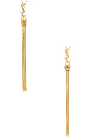Saint Laurent Tassel Earrings in Metallic Gold