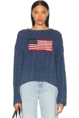 Ralph Lauren Boat Neck Pullover Sweater in Navy