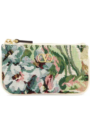 VALENTINO GARAVANI V Logo Signature Coin Purse in Green,Blue