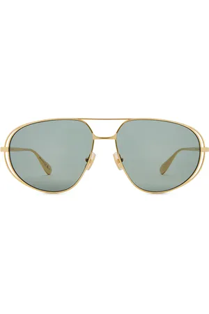 Bottega Veneta Aviator Sunglasses in Metallic Gold