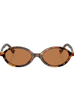 Miu Miu Oval Sunglasses in Brown