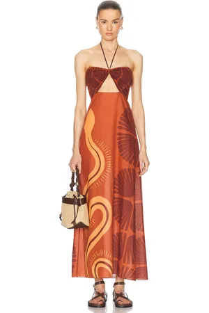 JOHANNA ORTIZ Mother Of All Waters Maxi Dress in Rust