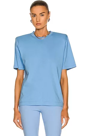 Short-sleeved t-shirt with shoulder pads - Women