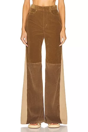Tall Womens LTS Camel Brown Wide Leg Cord Trousers  Long Tall Sally