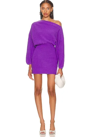 The Sei One-shoulder Cutout Silk Midi Dress in Purple