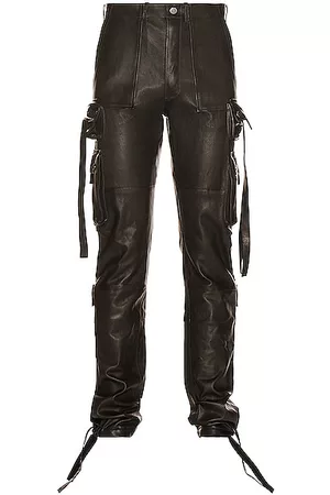 AMIRI Men Leather Trousers - Leather Tactical Pant in