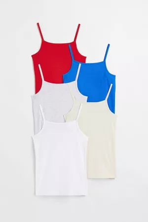 H&M 5-pack jersey strappy tops