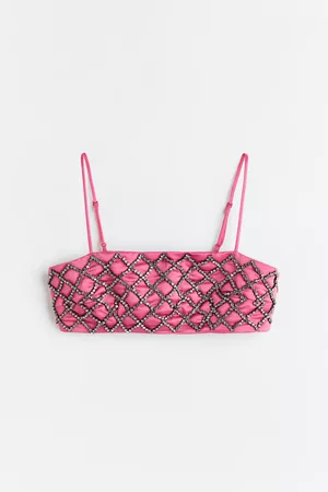 H&M Rhinestone-embellished crop top