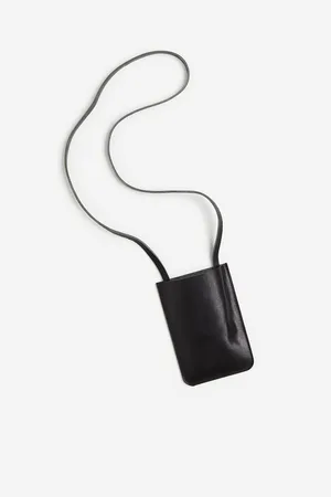 H&M Leather neck-strap pouch