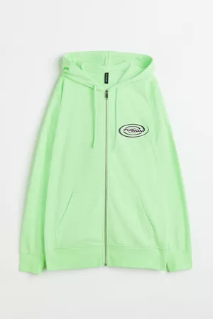 H&M Oversized printed zip-through hoodie