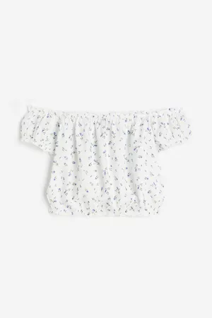 H&M Frill-trimmed off-the-shoulder blouse