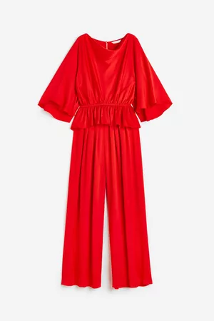 H&M Crêpe-weave jumpsuit - Red