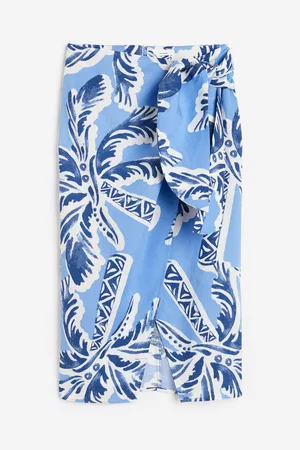 H&M Linen-blend wrapover skirt