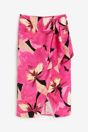 H&M Linen-blend wrapover skirt