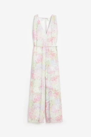 Juliette Halterneck Padded Jumpsuit in Cream Pink