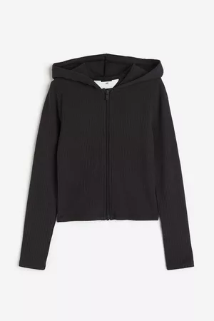H&M Ribbed zip-through hoodie