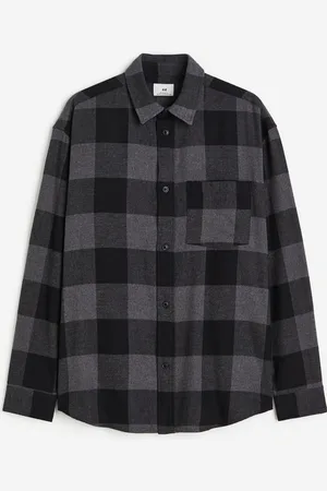 Men - Red Relaxed Fit Flannel Shirt - Size: 3XL - H&M