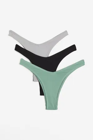 JMETRIE Women's Sexy Pearl Thong High Pop-Up File Lace Transparent Briefs  Underwear