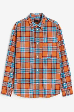 Men - Red Relaxed Fit Flannel Shirt - Size: 3XL - H&M